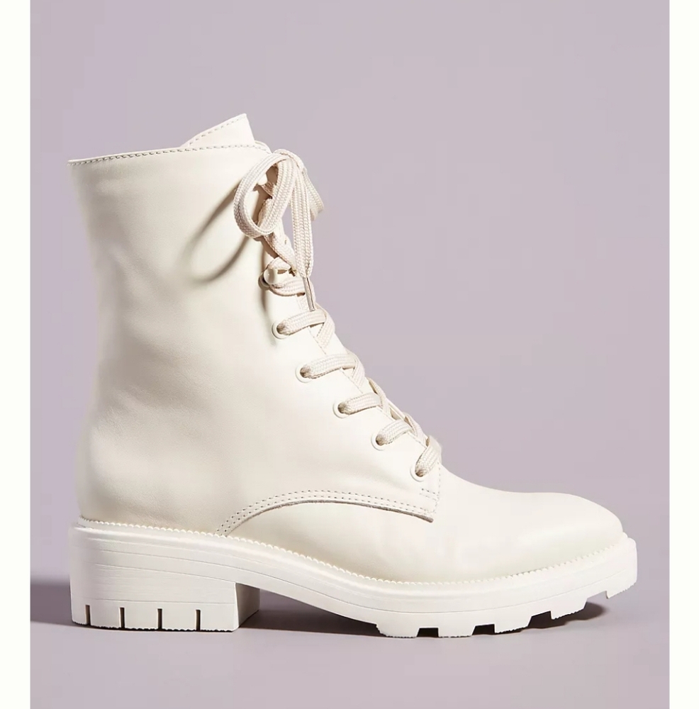 Anthropologie Dolce Vita Clear Lottie Lace-up Boots -ivory